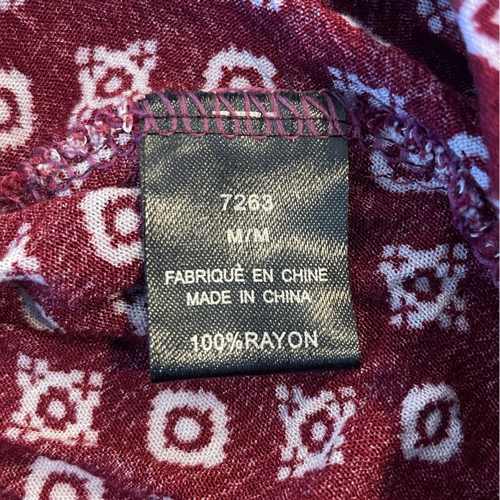 Lily Morgan Red & White Boho Asymmetrical Skirt 💯 Rayon EUC - Picture 9 of 9